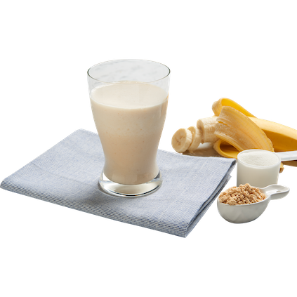 Licuado de proteína de crema de cacahuate (maní) y plátano (banana)